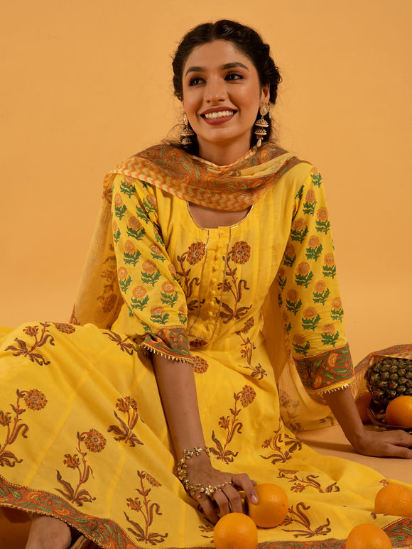 Hand Block Printed Kurta with Pants