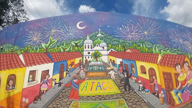 Ataco's iconic graphic mural where many nationals and tourists take a photo to memorize their visit