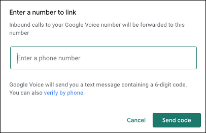 أدخل رمز التحقق في Google Voice