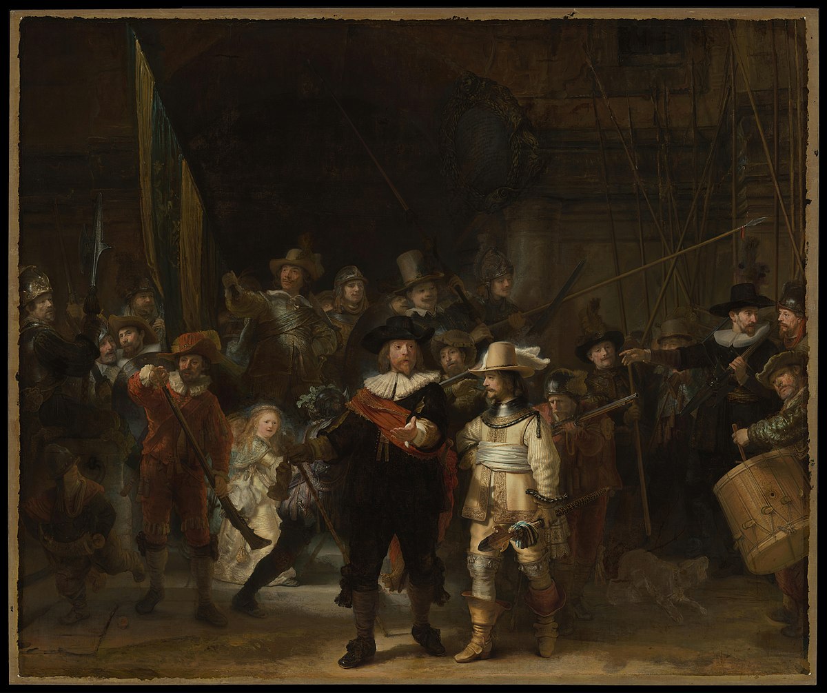 Rembrandt van Rijn, The Night Watch, 1642, Rijksmuseum, Amsterdam, Netherlands.