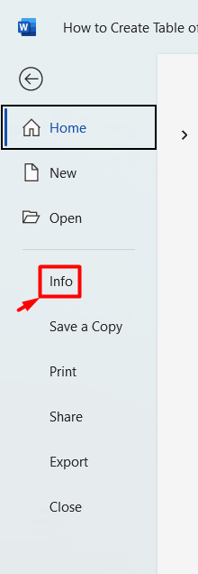 how to password protect a Word document- info tab under the file menu