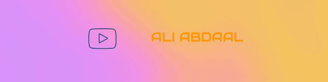 the words ali abdaal on the animated background 