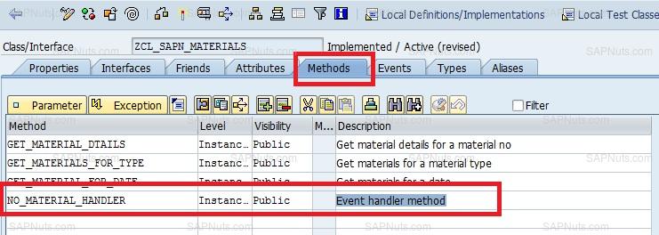Event handler methods in SAP Classes OOABAP