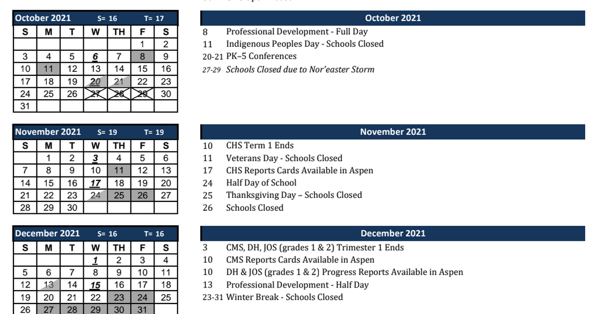 2021-2022 Cohasset Public Schools Calendar - Approved by SC 4.28.2021 Revised 1.13.2022.pdf