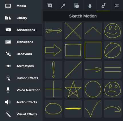 Illustration of The Sketch Motion Tab within the Annotations Bin