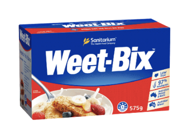 3. Weet-Bix ซีเรียล ธัญพืชอัดแท่ง สำหรับอาหารเช้า หรืออาหารว่าง