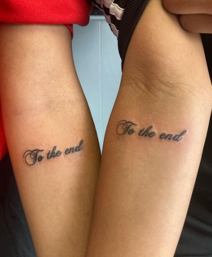 To The End Cute Friendship Tattoo