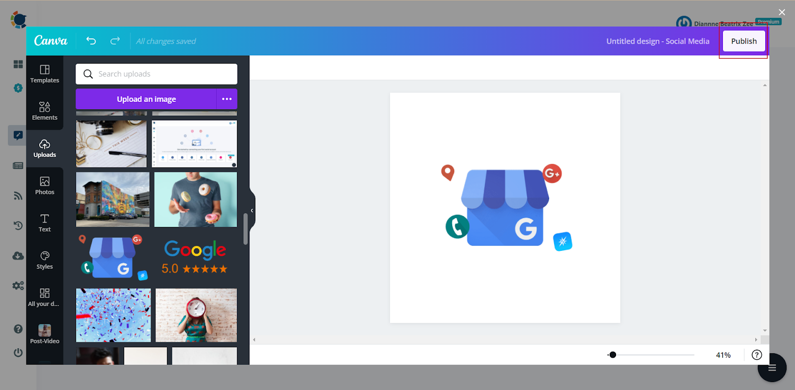 You can design your Google Business Profile logo by using Canva.