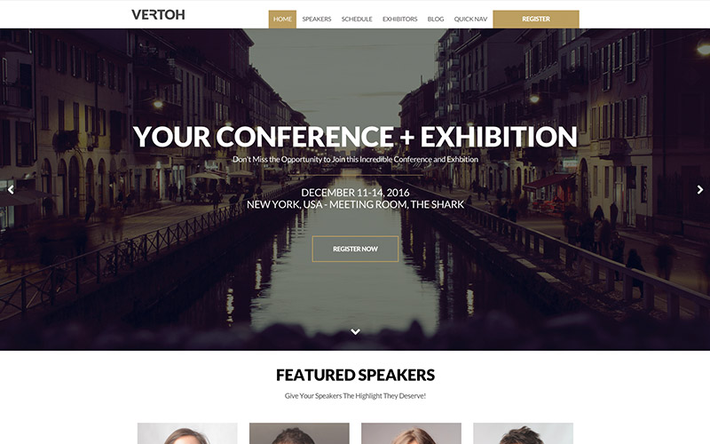 Tema WordPress para eventos responsivos Vertoh