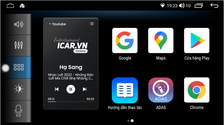 ICAR Entertainment hiển thị trên màn hình chính. 
