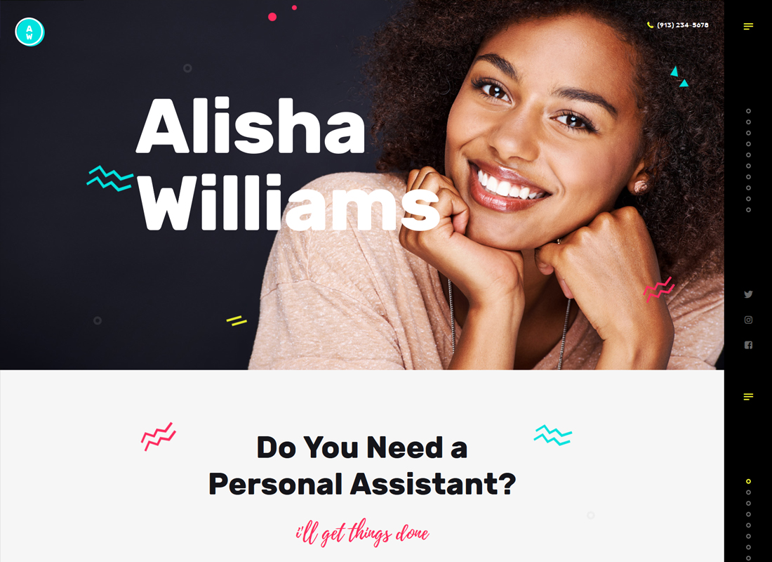 A.Williams |  Un tema de WordPress para asistente personal y servicios administrativos