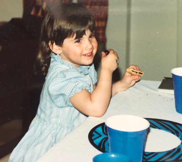 Alisa three years old with a mullet.