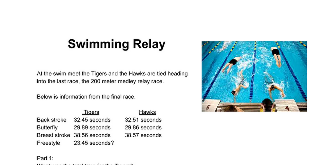 Swimming Relay - NS.3