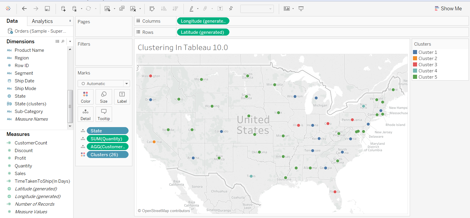 K-means Clustering in Tableau  & Visualizing Custom Sales territory based on the Analysis 33