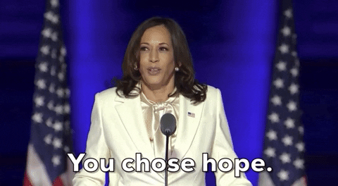 Kamala Harris Victory GIF by Election 2020 - Find & Share on GIPHY "You chose hope"