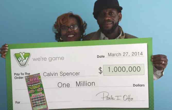 Calvin and Zetera being happy after winning the lottery of $1M