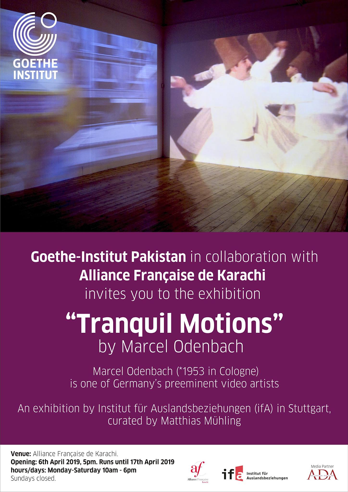 tranquil motions marcel odenbach exhibition Alliance Francaise Karachi
