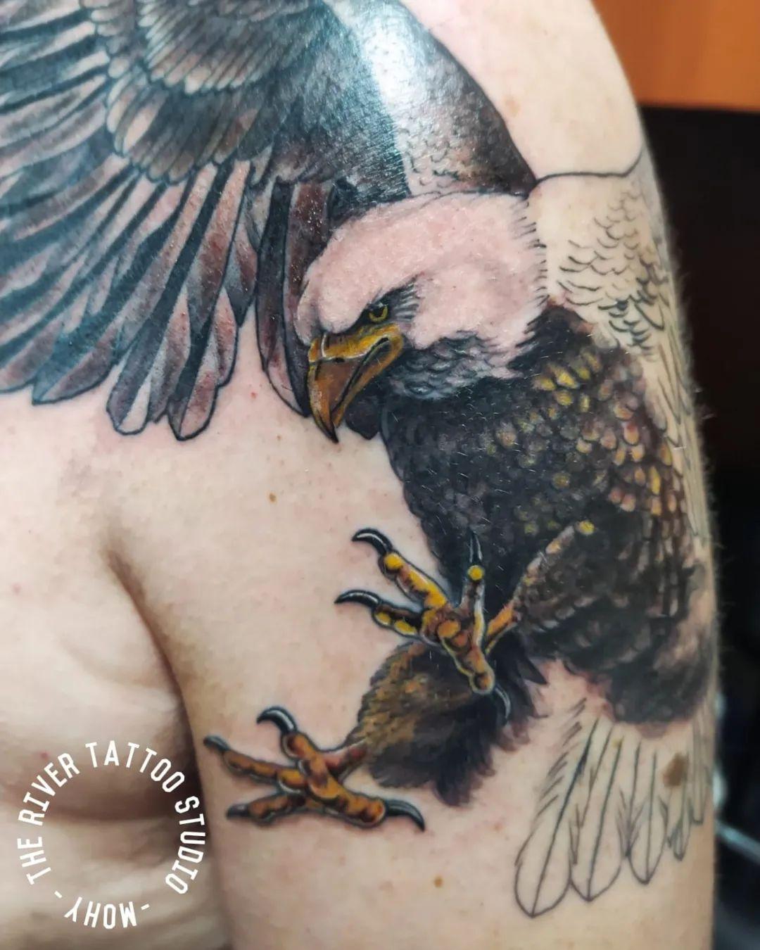 Eagle With Elements Tattoo