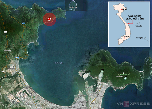 Dự án khu nghỉ dưỡng quốc tế tại Cửa Khẻm (vùng khoanh đỏ) của đèo Hải Vân.