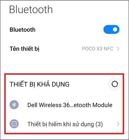 nhấn vào tên loa Bluetooth cần kết nối
