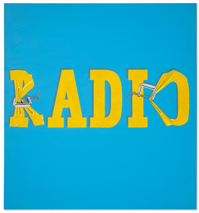 10 Most Expensive Artworks by Living Artists: Ed Ruscha, Hurting the Word Radio #2, 1964. Christie`s.