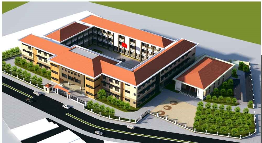 Kiến trúc trường học điển hình với tôn lợp mái 