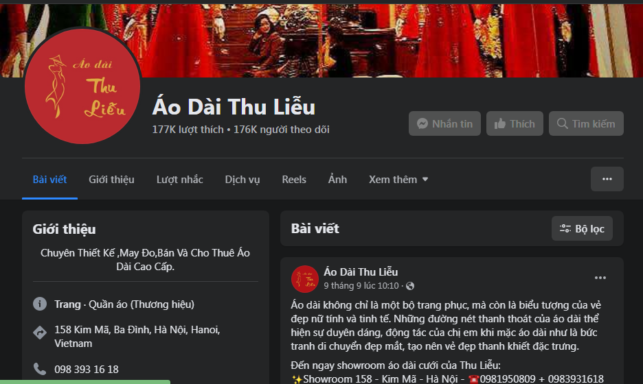 Fanpage Áo dài Thu Liễu