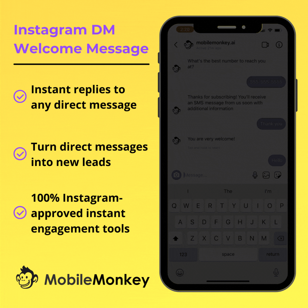Instagram DM Welcome Message