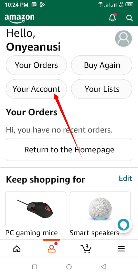 How to change the billing address on the Amazon shopping mobile app: image 3