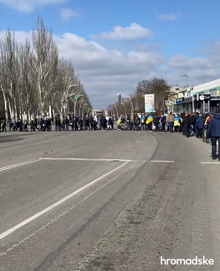 Митинг против российской оккупации в Мелитополе