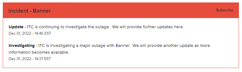 screenshot of an updated incident notification on Statuspage