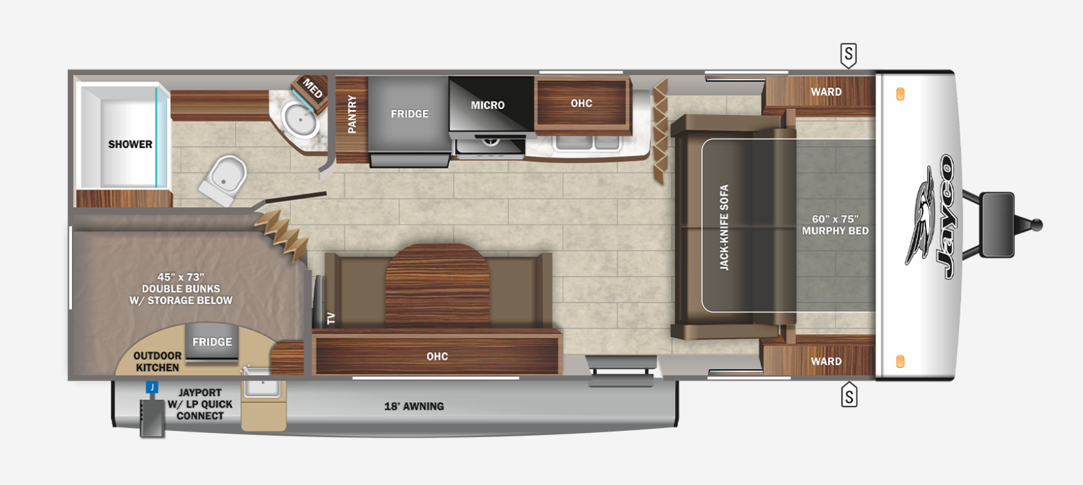jayco travel trailer floorplan with murphy bed