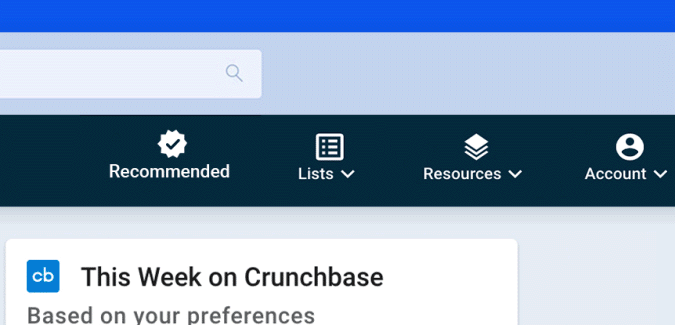 Crunchbase platform recommended companies sales intelligence GIF