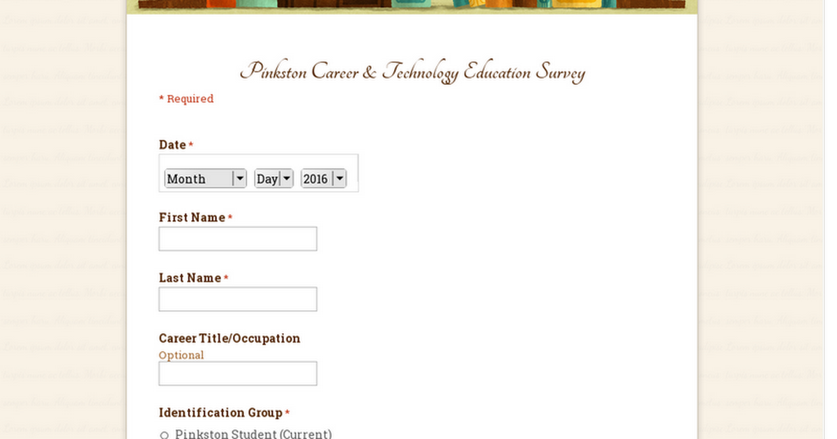 Pinkston Career & Technology Education Survey