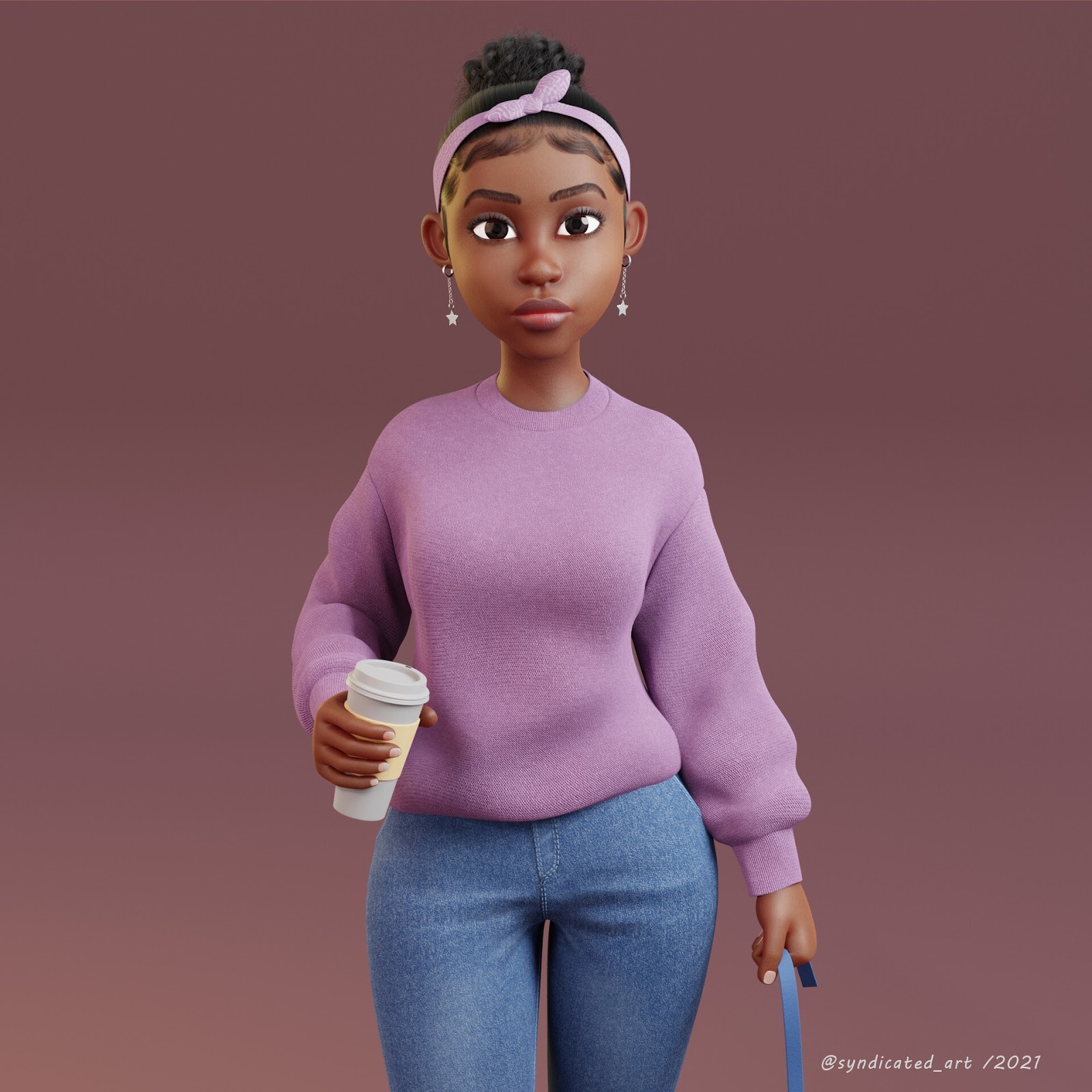 A stylized 3D character created by Dwayne Jones.