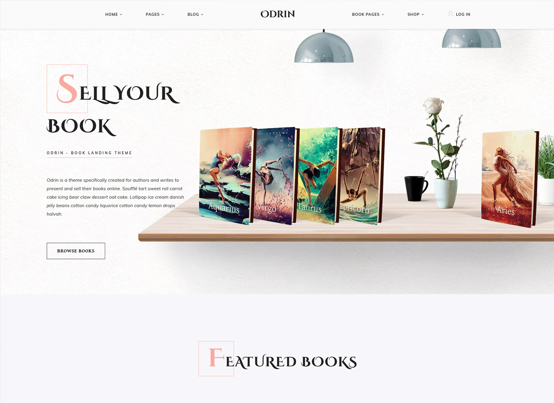 Odrin |  Tema de WordPress para la venta de libros para escritores y autores
