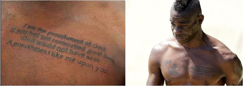 Mario Baloteli’s Tattoos