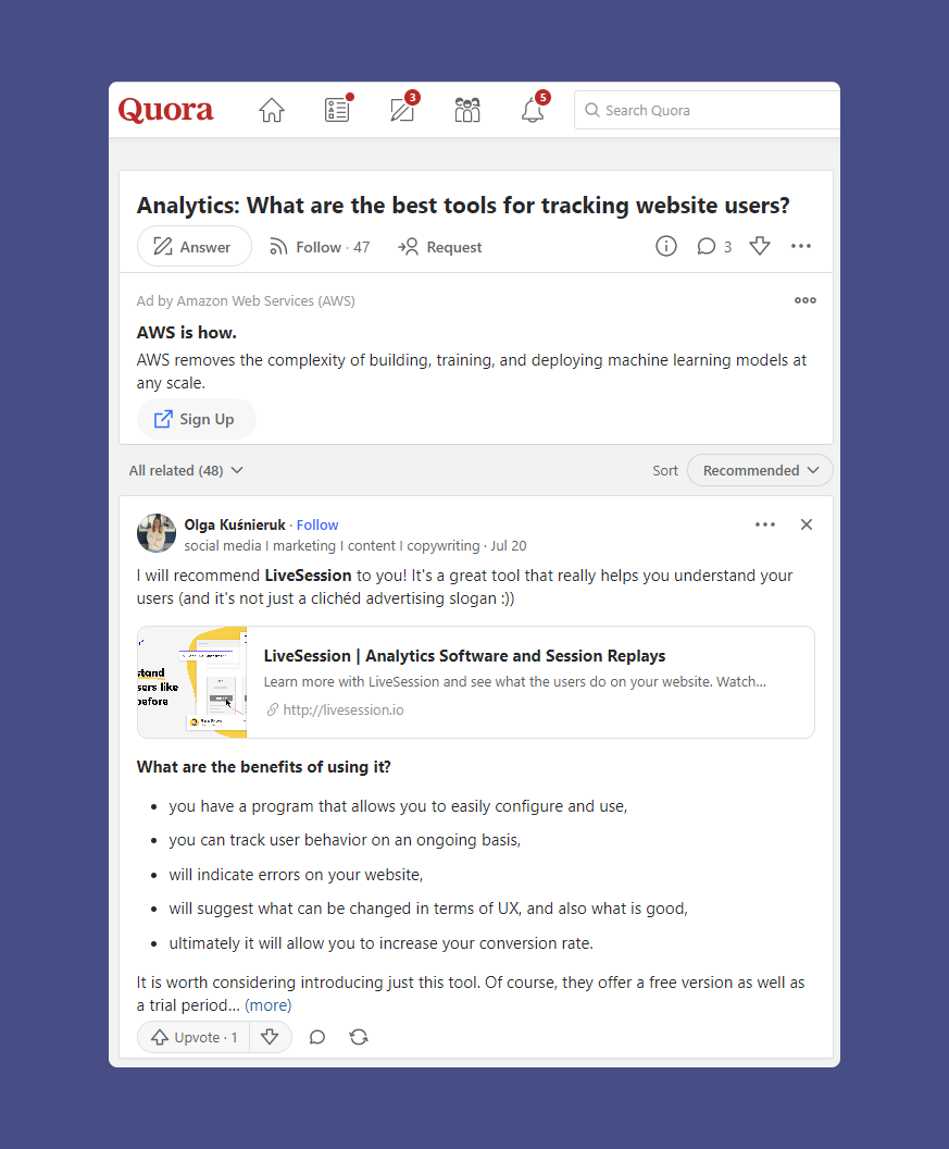 quora question and answer