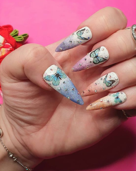 Flying Heaven Butterfly Nail Design