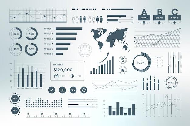 Free vector business data infographic dashboard