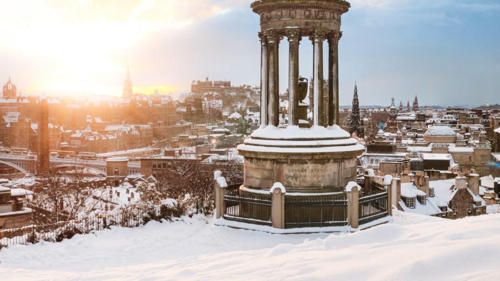 Edinburgh Scotland in Winter Time