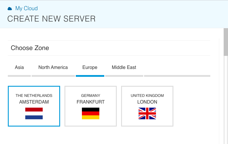 choose location for server