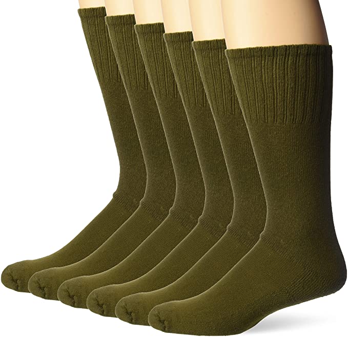 Jefferies Socks mens Military Uniform All Season Rib Top Crew Boot Socks 6 Pack