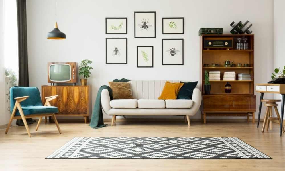 Add a rug in the living room