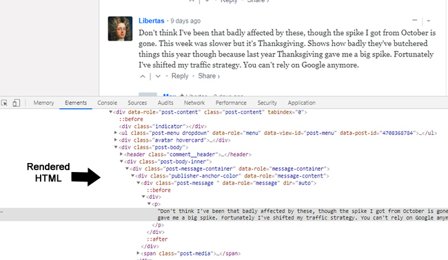 преобразованная HTML страница