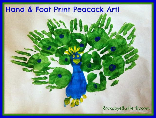 This pretty peacock is the perfect way to capture your kids' footprints