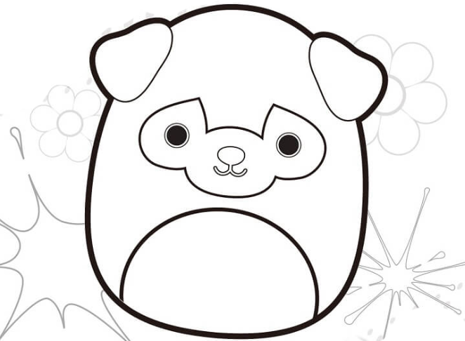 Dog Squishmallow Coloring Page