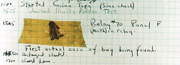 Рукописная запись с багом, то есть с жуком