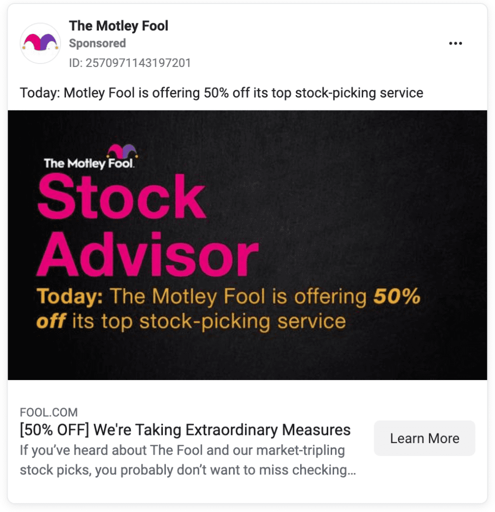 Fool.com إعلانات الفيسبوك