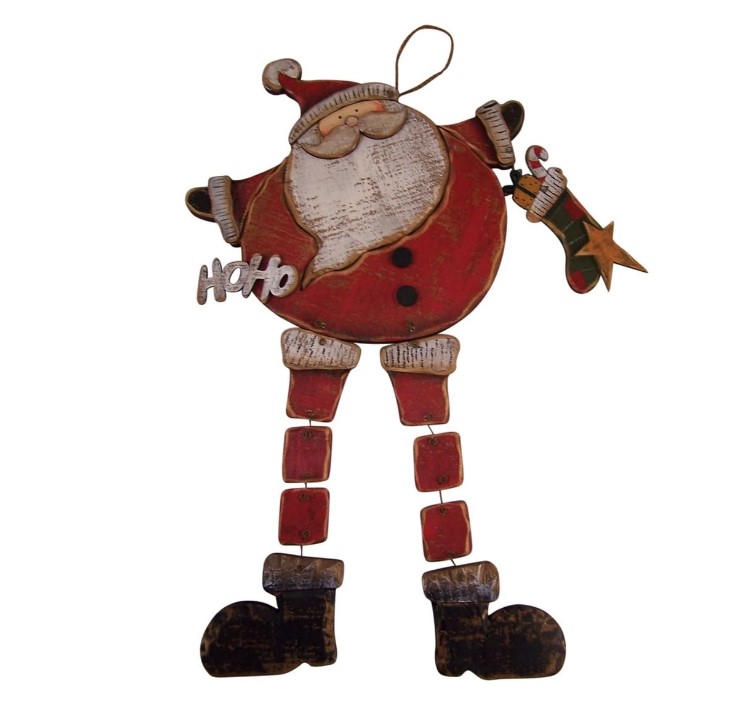 Whimsical Wooden Santa Claus 